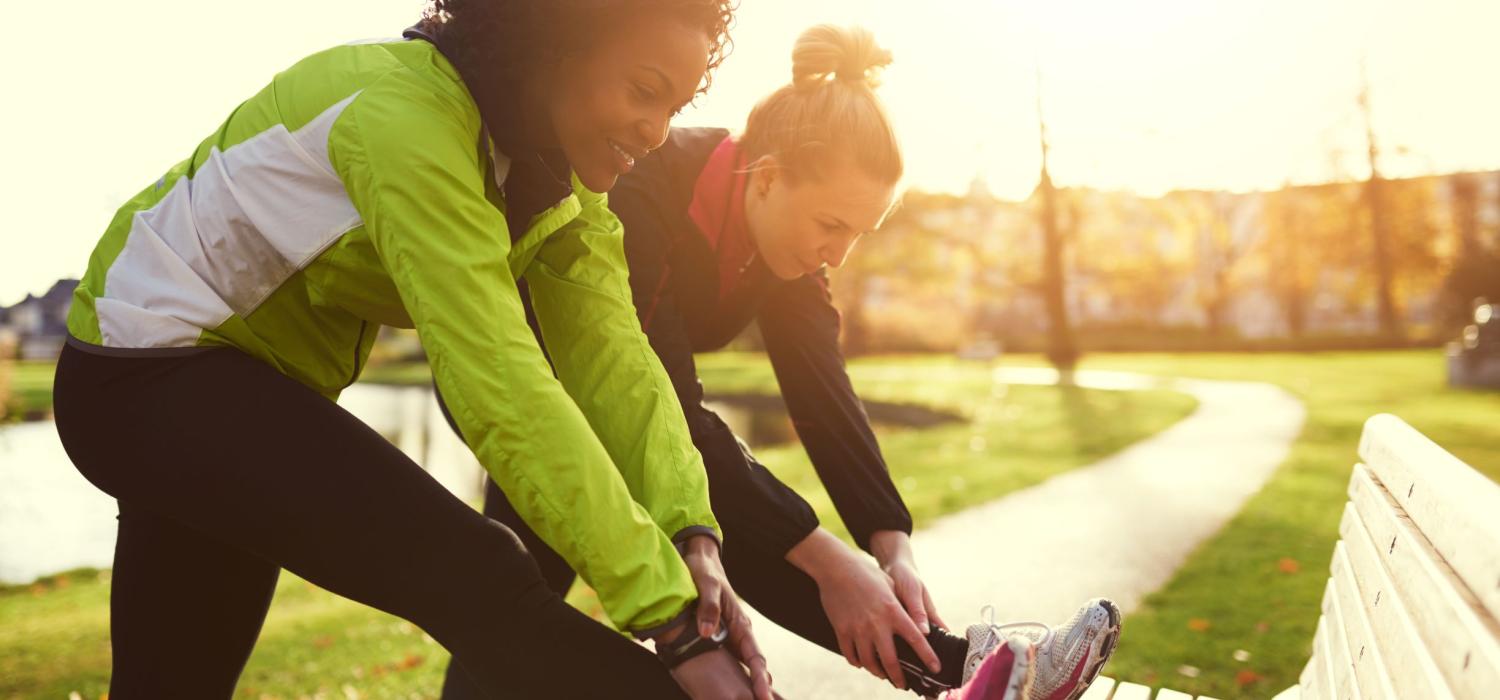 Person stretching before a run